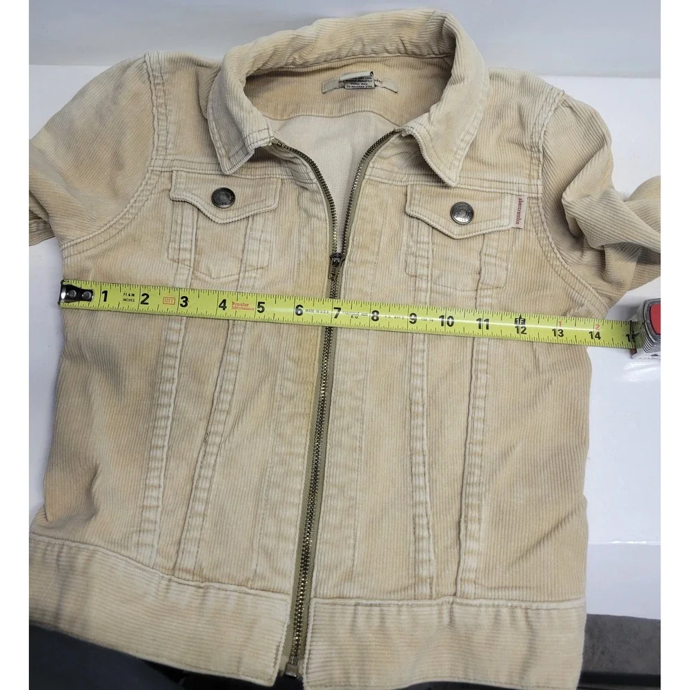 Y2K Abercrombie Fitch Corduroy Trucker‎ Jacket Beige Kids Size M